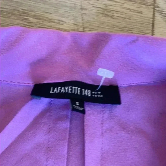 Lafayette148 100% silk button down small pink - Picture 2 of 6